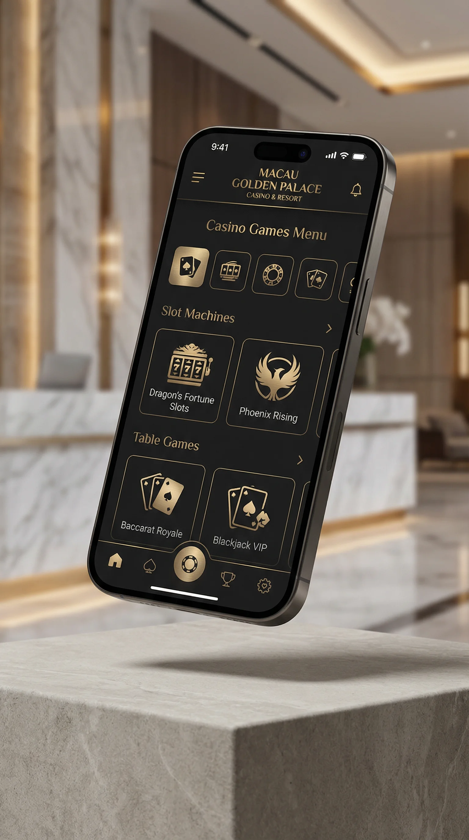 在线赌场手机APP界面展示